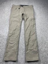 prAna Stretch Zion II Slim Fit Pants Mens 32x32 Beige Hiking Belted Roll Snap