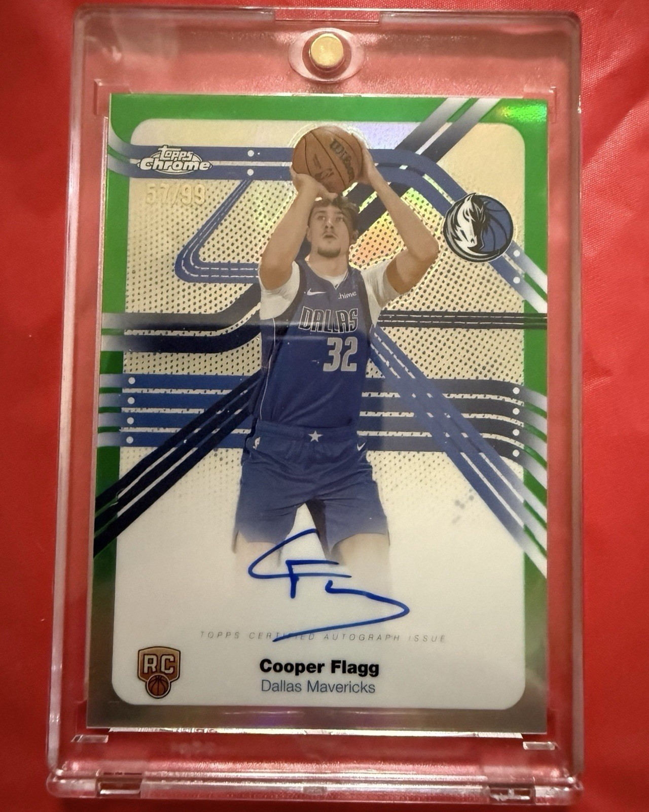 2025-26 Topps Chrome Cooper Flagg Next Stop Green Refractor On-Card Auto RC /99