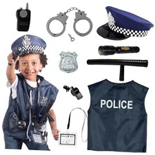 Police Costume for Kids Ages 3-7 with Police Toys, Police Officer Costume for