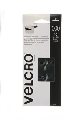 VELCRO Brand Industrial Strength Low Profile Hook & Loop Fasteners, 10 Pack