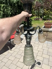 Vintage Bradley & Hubbard 3 Socket Suspended Ceiling Light Fixture  22" Long