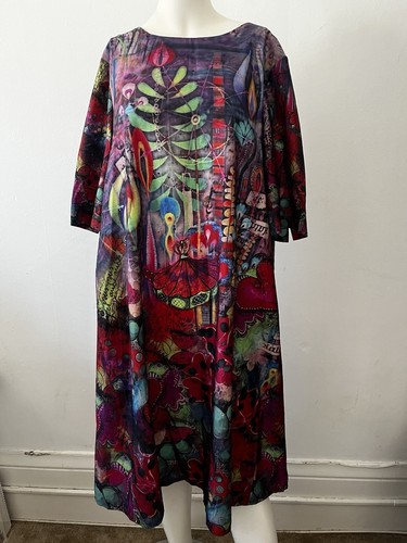 No Brand Purple Swiss Cheese Plant Butterfly Ladybug Tunic Print Heart Dress Xl