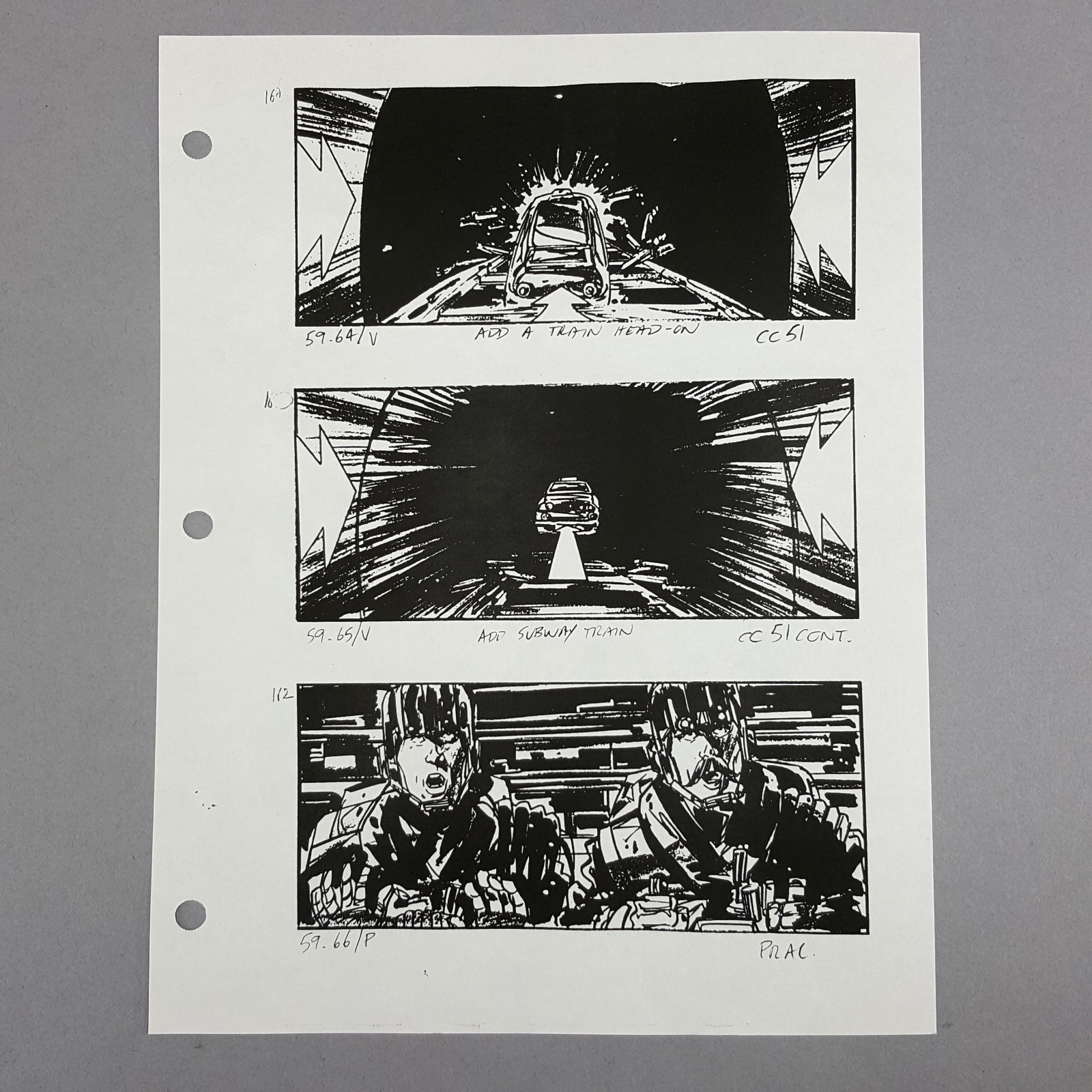 Image 2 of The Fifth Element - Production Used Storyboard, Cab Chase 160-162 , COA