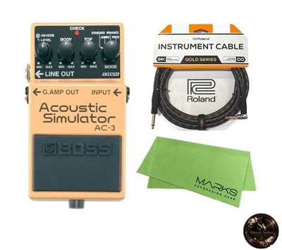 BOSS Compact Effector Acoustic Simulator AC-3 + Roland Cable + Cloth Set