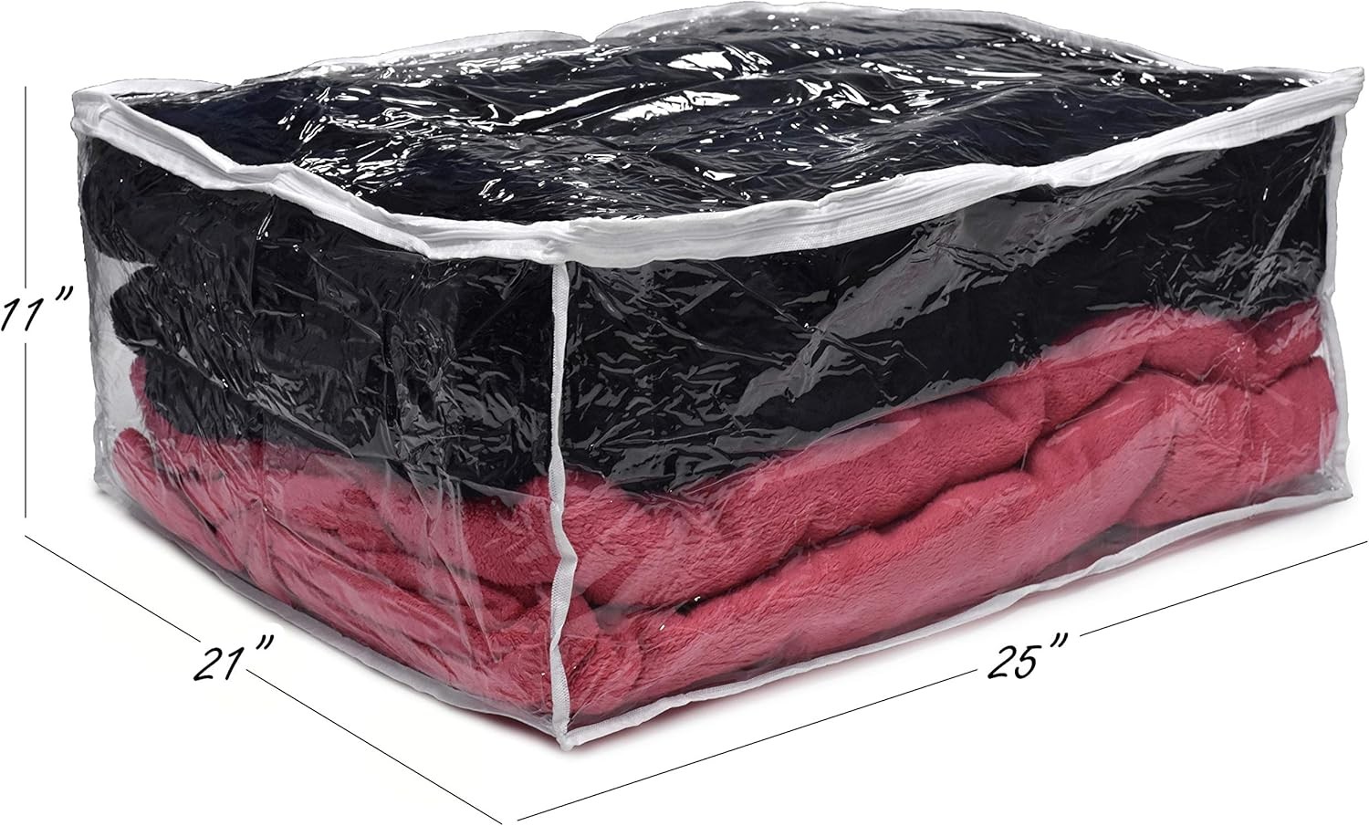 Blanket Storage Bags - 90 L - Zippered Large Clear Plastic Storage Bag, Shield 