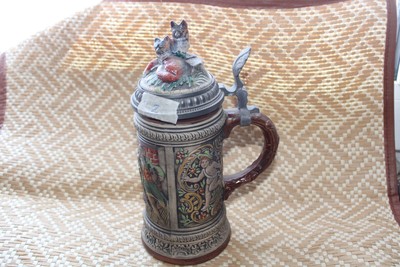 Bierkrug Gerz orginal Vintage mit Fuchs Motiv,Keramik