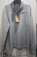 Nike Dri-FIT 1/4 Zip Golf Pullover Men's Large Gray Long Sleeve Shirt FZ7462-012