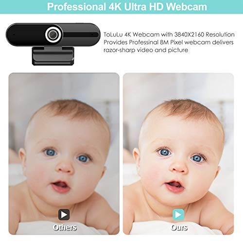 Webcam 4K 1080P with Microphone - 8 Megapixel USB Computer Web Camera - Picture 2 of 5