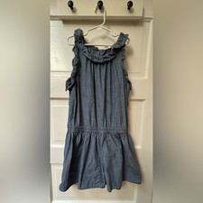 Crewcuts Chambray Denim Ruffle Girl's Jumper Size 14