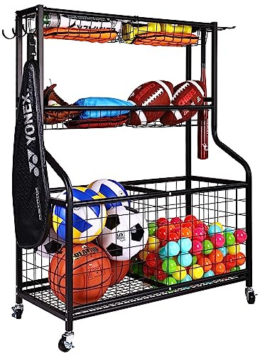 Garage Sports Equipment Organizer, Garage Ball Storage, Sports Gear Storage,