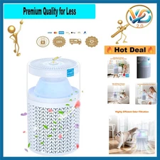 Pet Air Purifier for Home & Bedroom HEPA Carbon Filter Quiet 658 sq ft