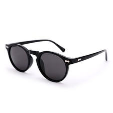 Vintage Kids Polarized Round Sunglasses - Cute Sun Medium, A2 Black/Grey