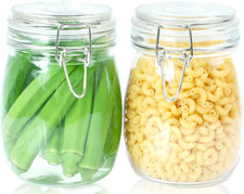 Glass Jar with Airtight Lid 24 OZ 2 Pack Airtight Food Storage Containers Leakpr