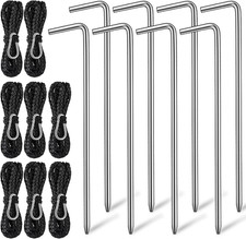8 Pack Inflatable Stakes and Tethers Decorations Set with Hooks