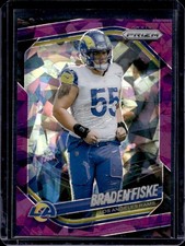 2025 Panini Prizm Braden Fiske Purple Ice #/225 Rams