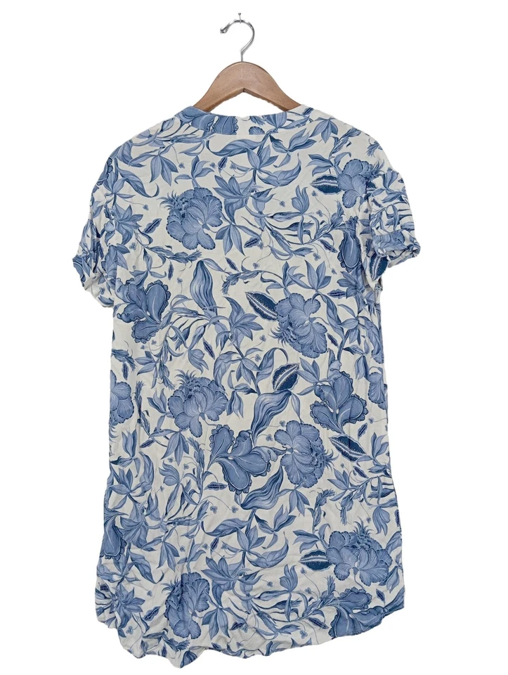 H&M Blouse-chemisier Dames Blouse T EU 32 blanc-bleu style décontracté - Photo 2/4