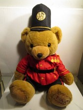 FAO Schwarz Toy Plush Anniversary Bear 18 Soldier in Uniform Brown w Hat