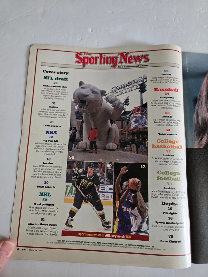The Sporting News April 24, 2000 - Peter Warrick, Florida State Seminoles - Image 2 of 4