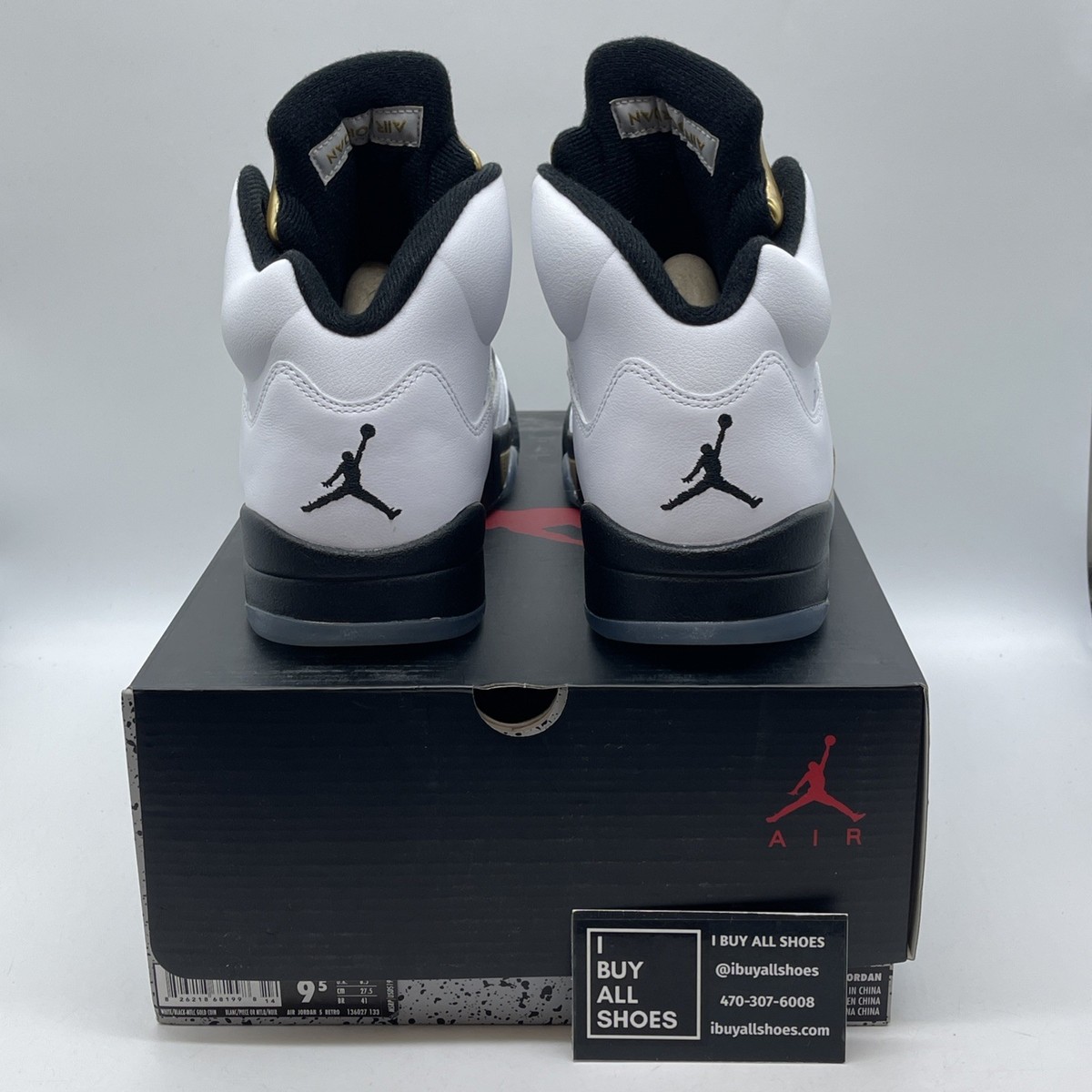 Size 9.5 - Air Jordan 5 Retro Olympic White Gold Leather (136027