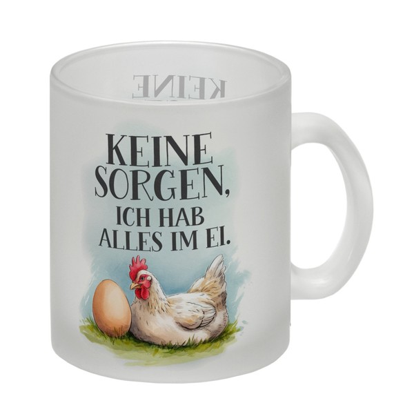 Keine Sorgen, Alles Im Ei Glas Tasse Huhn Und Ei-image