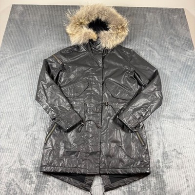 SAM. Hudson Parka/Coat Genuine Coyote Fur Trimmed Hood Black XS Thinsulate USA