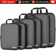 Compression Packing Cubes 6 Set Travel Luggage Organizer Bags Carry On Zipper