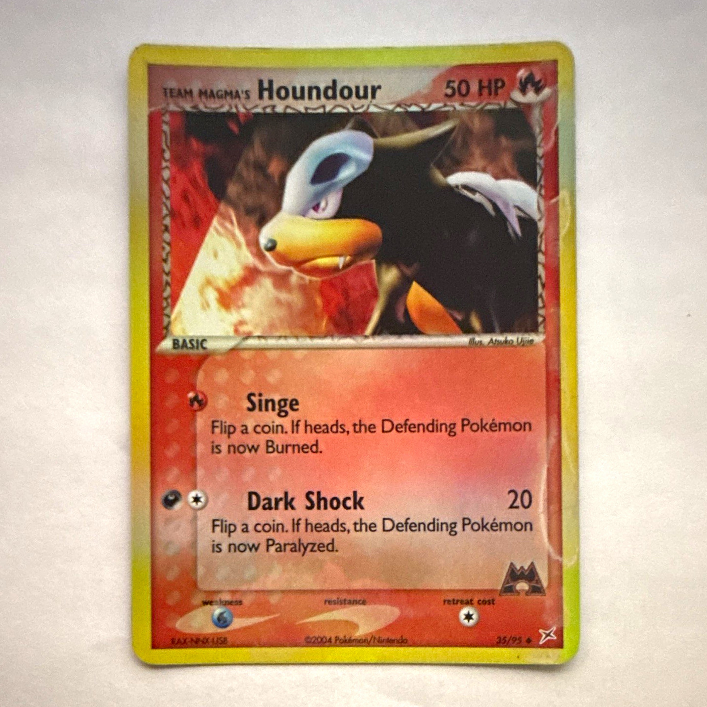 Team Magma's Houndour 35/95 Rev Holo English 2004 EX Team Magma vs Aqua Pokemon 