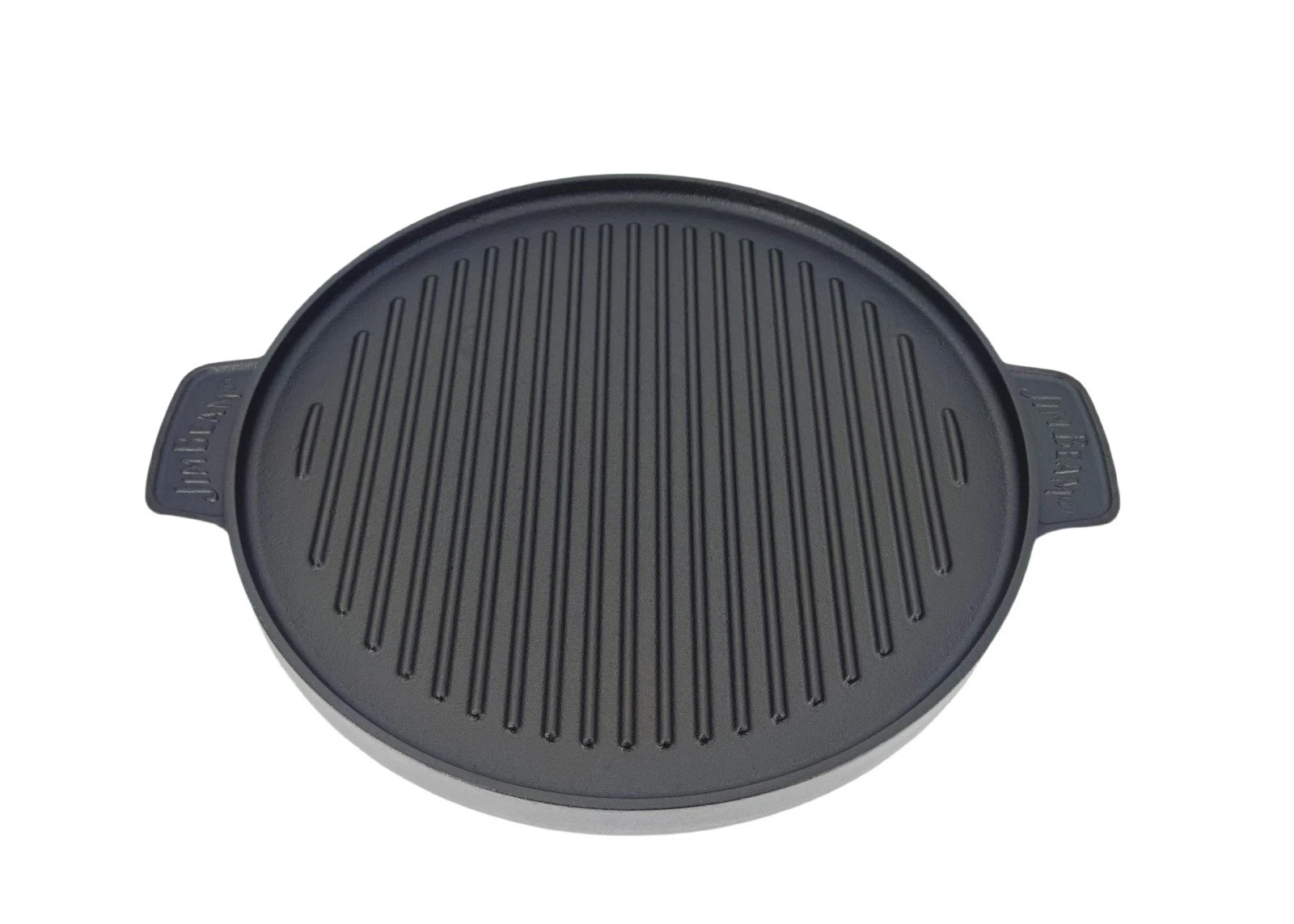 Jim Beam Cast Iron Reversible Grill Griddle Round Pre-Seasoned BBQ Pan