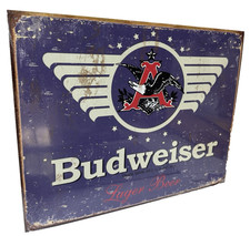 Budweiser Classic Lager Beer Tin Sign wall decor 12.5" x 16" Made in USA