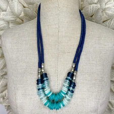 Ocean Blue Beaded Necklace