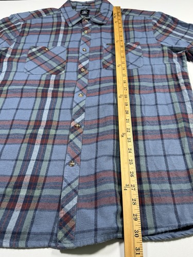 Volcom Modern Fit Flannel Shirt Men’s XL Blue Red Plaid Long Sleeve Button Up - Picture 9 of 9