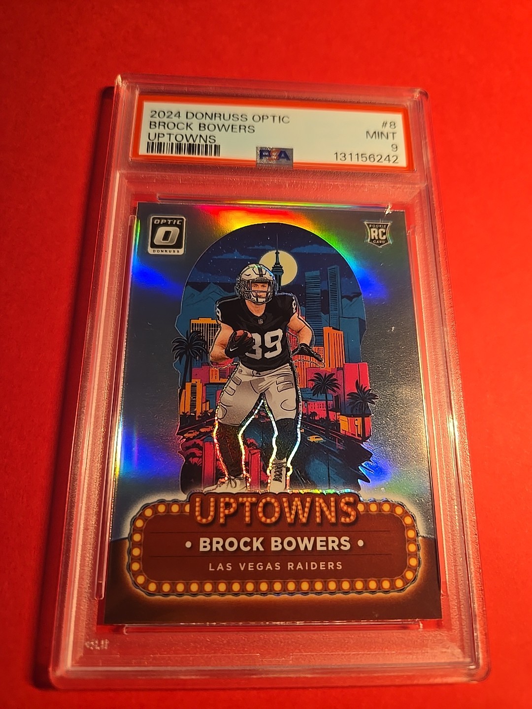 2024 Panini Donruss Optic Uptowns Brock Bowers #8 (RC) PSA GRADE 9