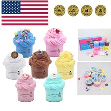 7 Pack Cake Butter Slime Kits, Soft and Non-Sticky Slime Kit Party Favors for...