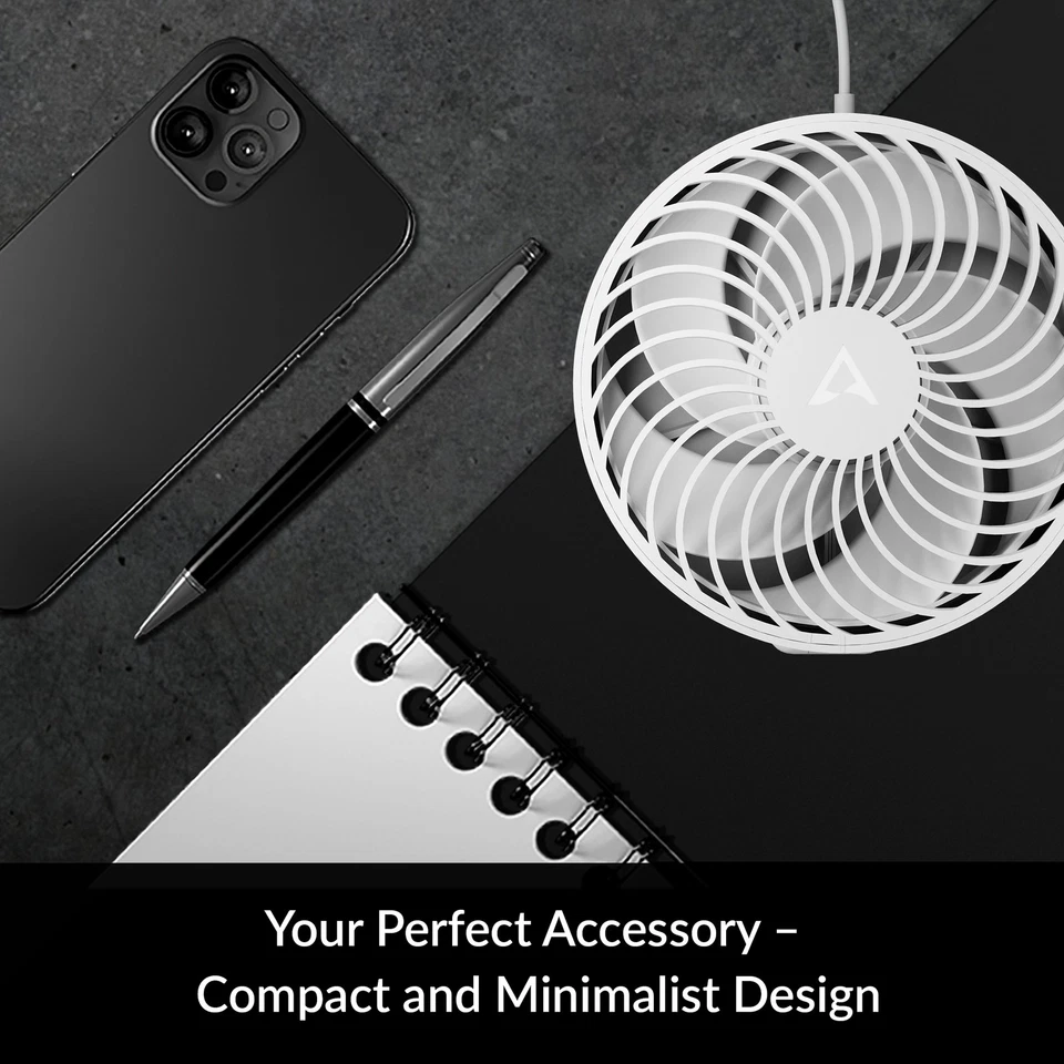 ARCTIC Summair white portable USB Mini Fan Office Desktop Cooler Adjustable - Image 2 of 4