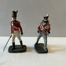2 Allmark Vintage Napoleonic Red Coat Metal Model Toy Soldiers