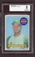 1969 Topps Reggie Jackson Oakland Athletics HOF Rookie Card BVG 8