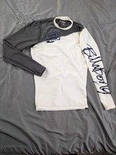Billabong Shirt Mens Medium White Gray Blue Crush SPF 50 Surf Swim Rash Guard