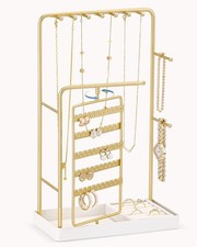 🔥Soporte organizador de joyas, con soporte giratorio para pendientes para collar, pulsera, anillos