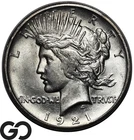 1921 Peace Dollar, High Relief, Avidly Pursued Choice BU++ Key Date