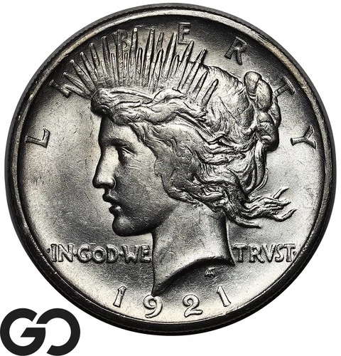 1921 Peace Dollar, High Relief, Avidly Pursued Choice BU++ Key Date