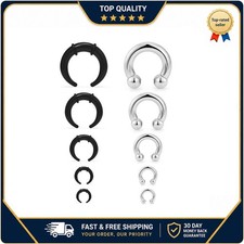 10PCS Septum Stretching Kit 14G-4G Surgical Steel Acrylic Pincher Tapers Set