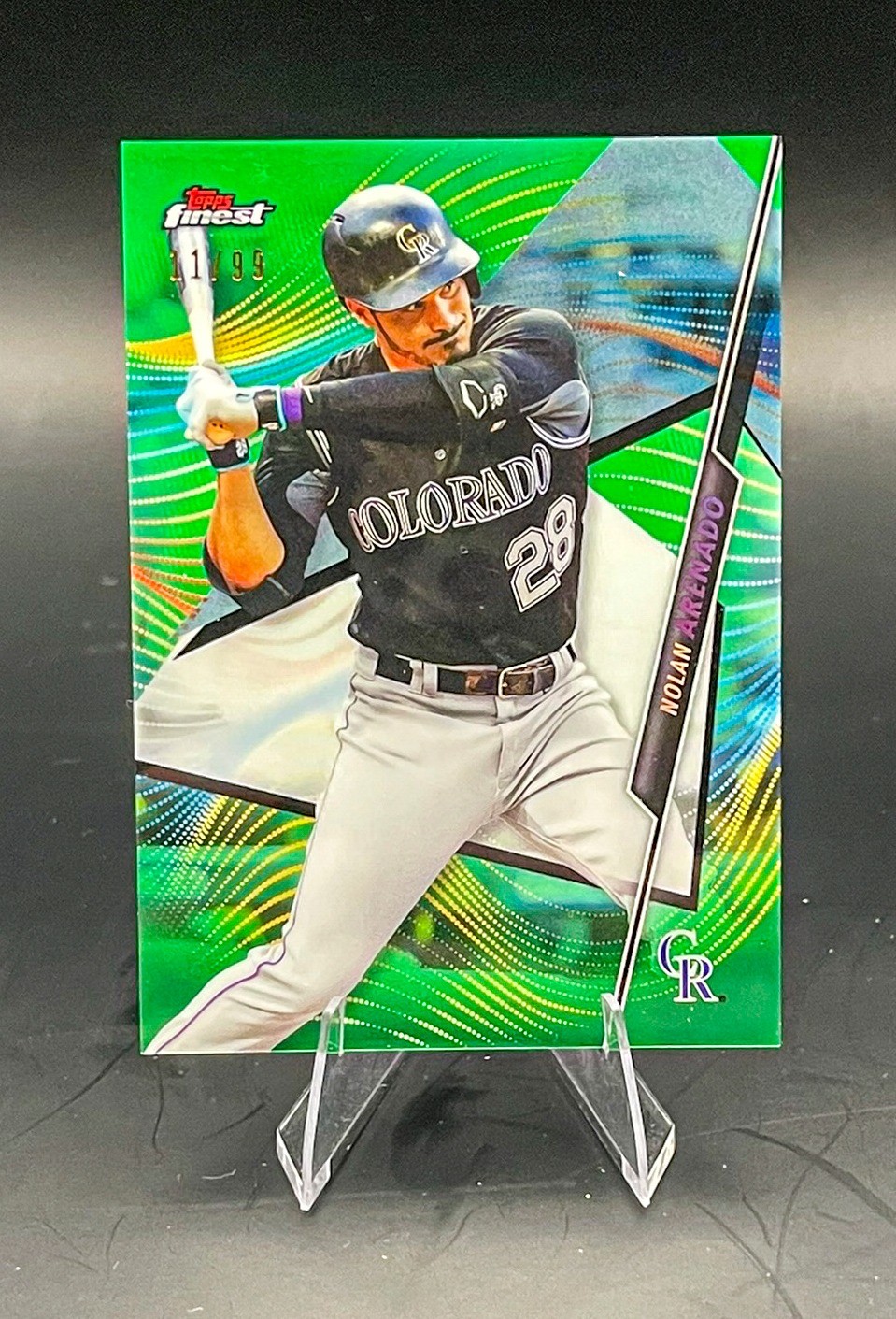 Nolan Arenado 2020 Finest Green Refractor #/99 #86 Rockies