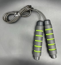 9 ft Cable Black Green Jump Skip Rope Health Exercise Equipment Foam Handles