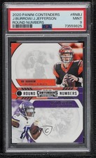 2020 Panini Contenders Round Numbers Joe Burrow Justin Jefferson PSA 9 MINT 0y8e