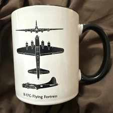 B-17C Flying Fortress Spotter Mug ~M Ware Black and White