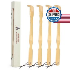 YIMICOO Wooden Bamboo Back Scratcher, 17 Inch Long Handle Back Scratchers