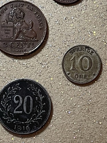 LOTTO 7 MONETE INIZIO 1900 CON ARGENTO SVEZIA GRAN BRETAGNA BELGIO AUSTRIA - Picture 13 of 14
