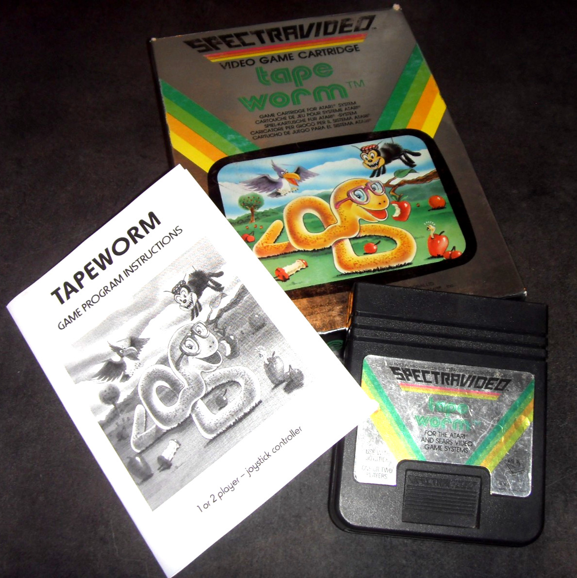 TAPEWORM PAL Atari 2600 VCS boite notice complet style SNAKE NOKIA Spectravideo