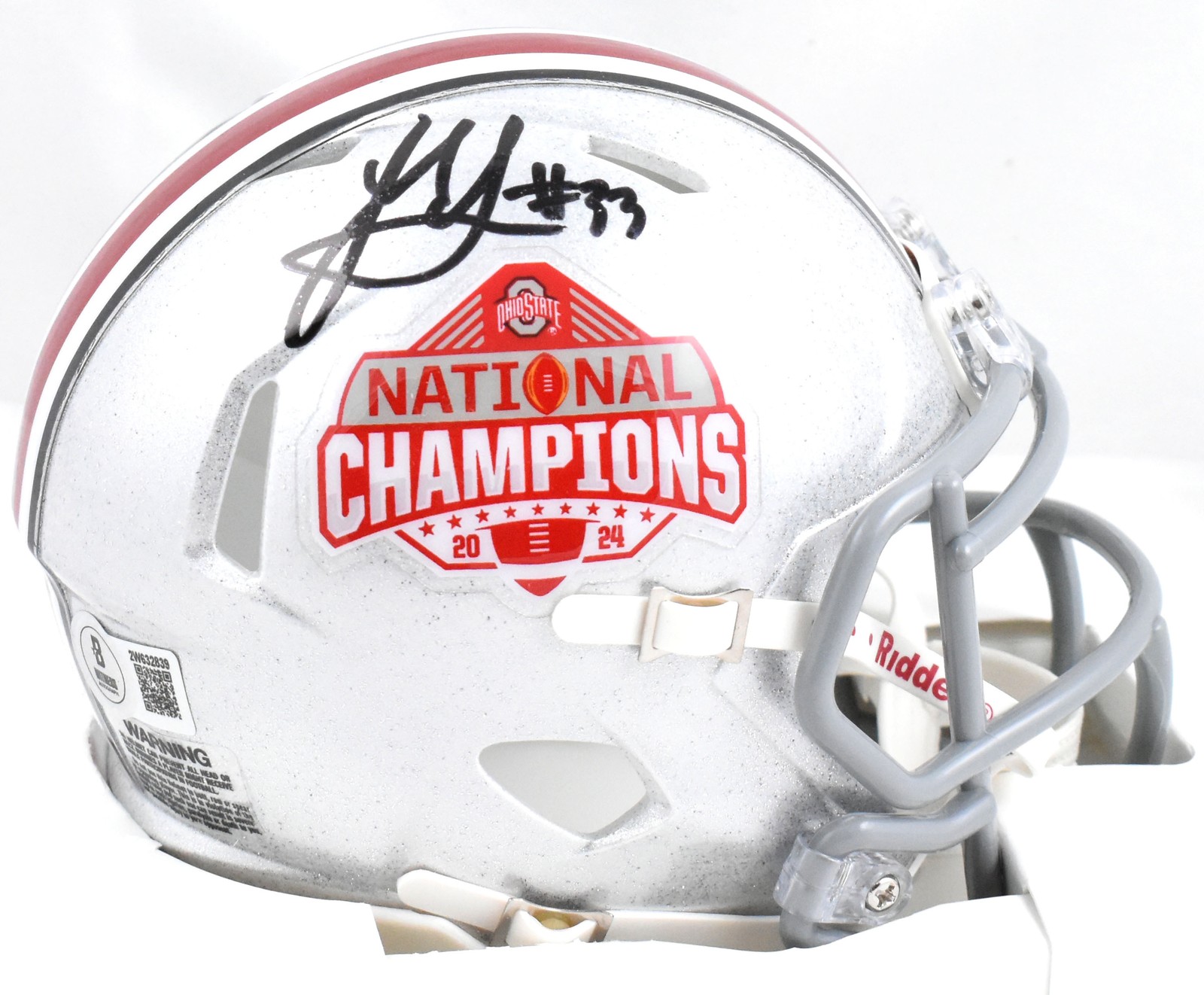 Jack Sawyer Autographed Signed Ohio State Buckeyes National Champs Mini Helmet - Beckett W 