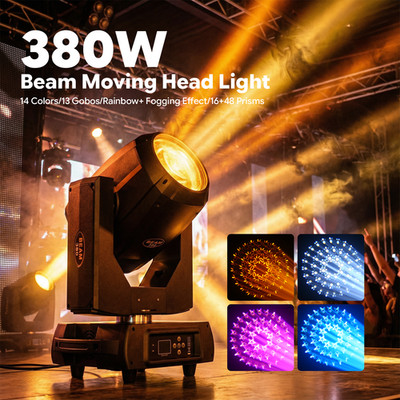 380W Prism Moving Head Light DMX Strobe 20R Beam Stage Lighting Bar DJ Disco